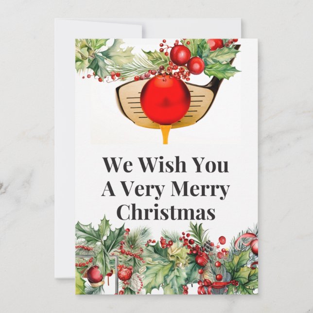 Golf Merry Christmas to Golfer with Ornament Holiday Card (Front)