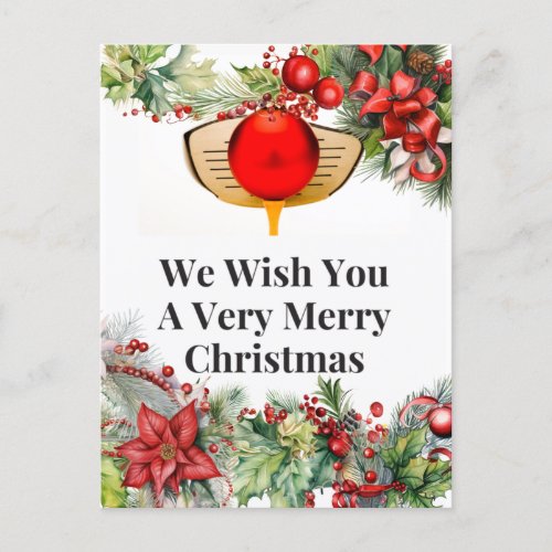 Golf Merry Christmas to Golfer with Ornament Holiday Postcard