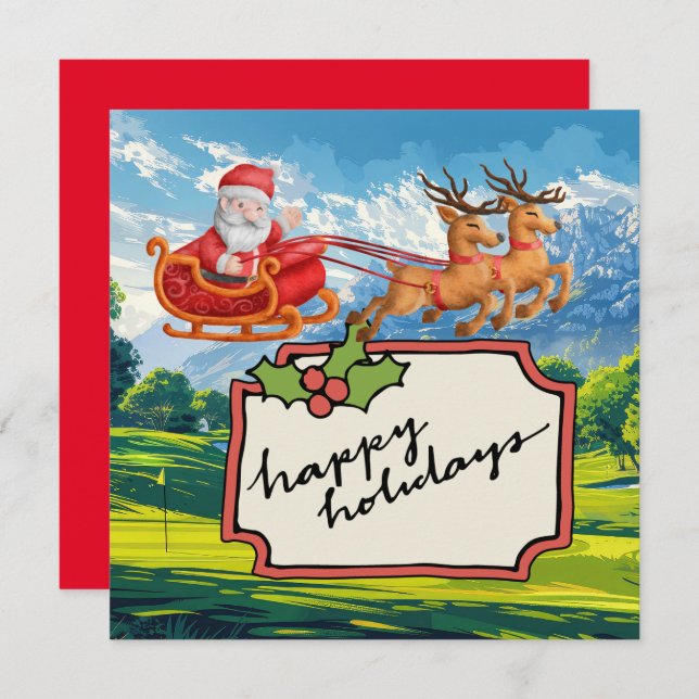 Golf Merry Christmas with Santa Claus (Front/Back)