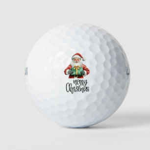Golf Merry Christmas with Santa Claus at flag  Balls
