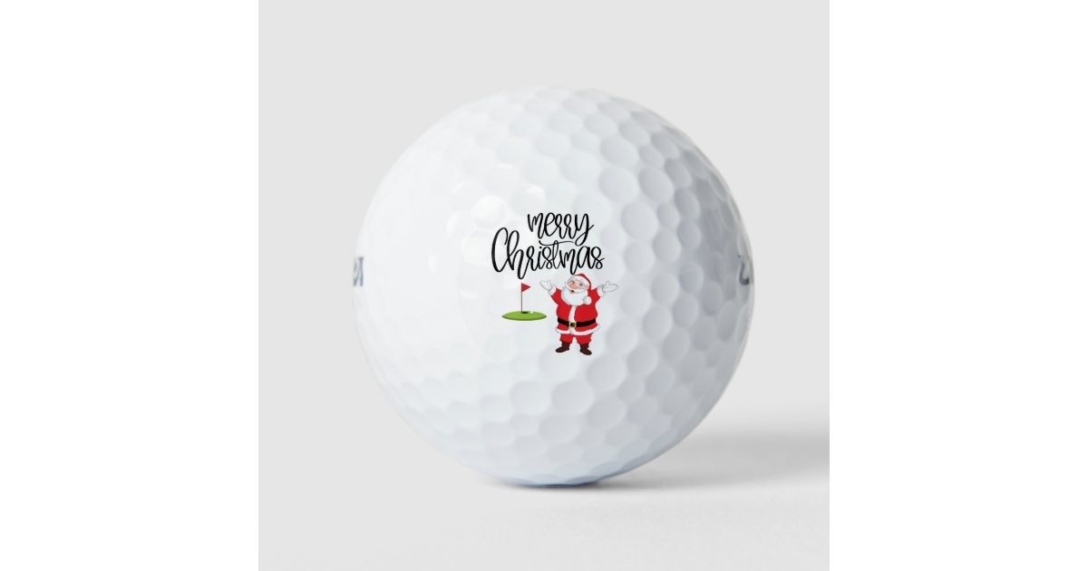 Funny Santa Claus golf gift for Merry Christmas Golf Balls, Zazzle