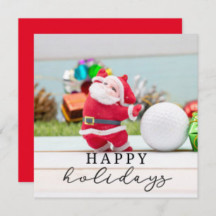 Golf Merry Christmas with Santa Claus Card