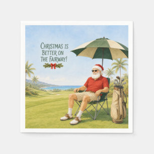 Golf Merry Christmas with Santa  Claus   Napkins