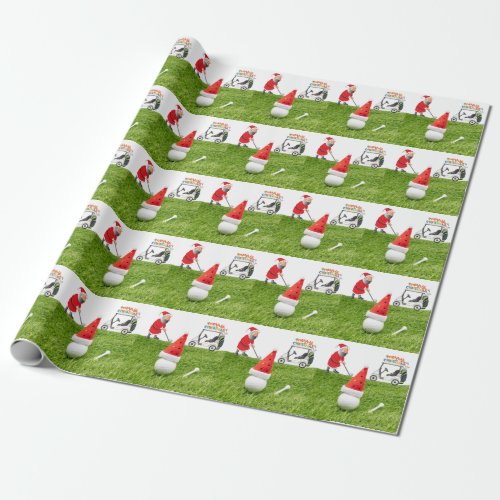 Golf  Merry Christmas with Santa Claus to Golfer  Wrapping Paper