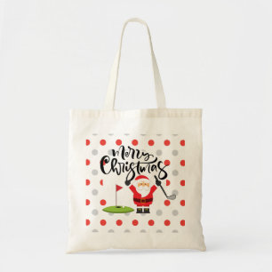 Golf Merry Christmas with Santa Claus Tote Bag