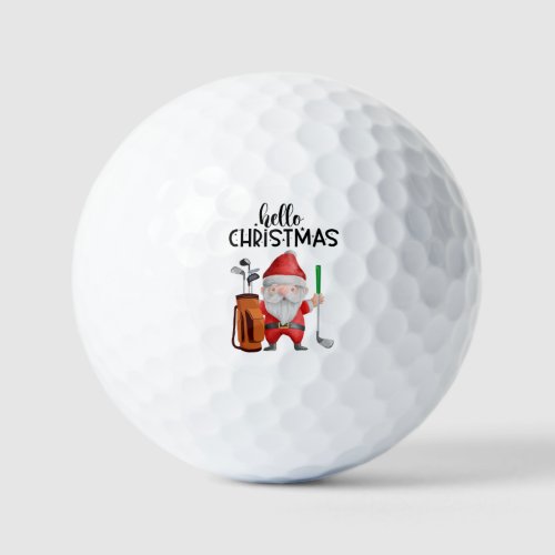 Golf Merry Christmas with Santa playing golf  Golf Balls