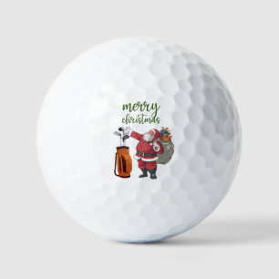 Golf Merry Christmas with Santa playing golf  Golf Balls