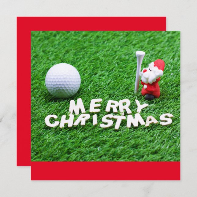 Golf Merry Christmas with Santa playing golfer   (Front/Back)