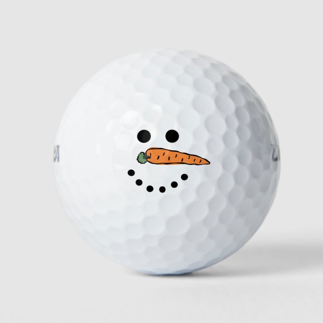 Golf Merry Christmas with Snowman Funny  Golf Balls (Front)