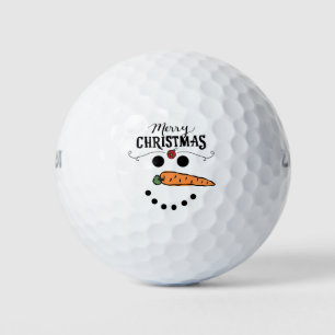 Golf Merry Christmas with Snowman Funny  Golf Balls