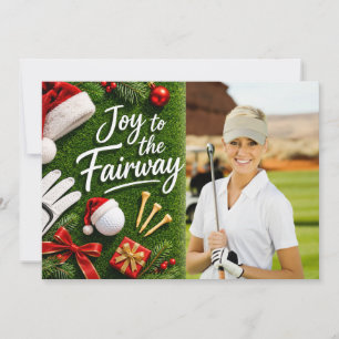 Golf Merry Christmas with your own photo Holiday Card