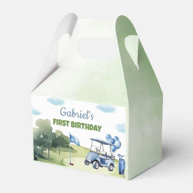 Golf Mini Theme Boy Birthday Party Favor Box (Front Side)