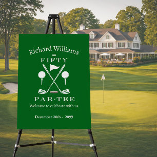 Golf Modern Emblem Clubs 50th Birthday Foam Board