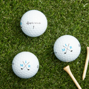 Golf Modern Monogram Typography Initials blue Balls