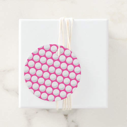 Golf Modern Pink White Sports Golf Gift Favor Tags