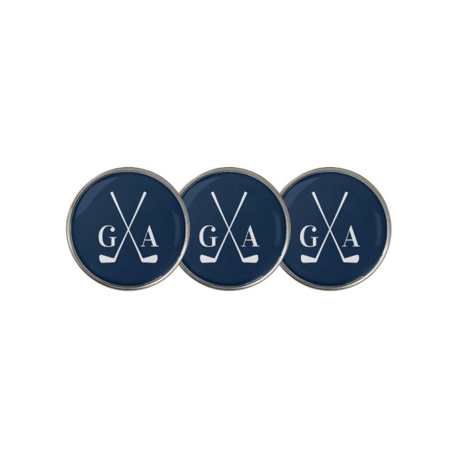 Golf modern typography initials monogram elegant  ball marker (3 Up)