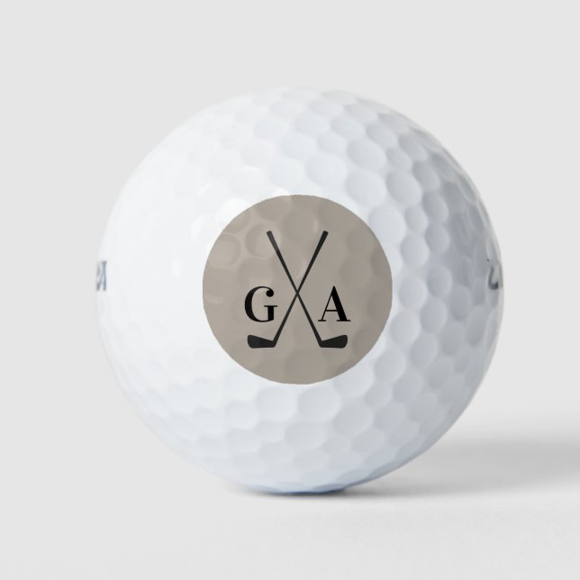 Golf modern typography initials monogram elegant  balls (Front)