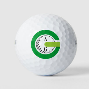 Golf modern typography initials monogram elegant  balls