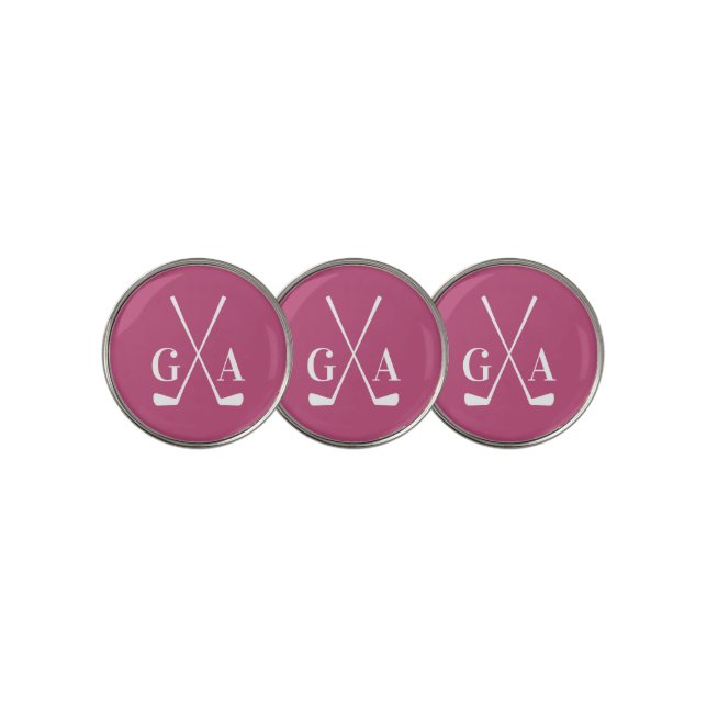 Golf modern typography initials monogram elegant  golf ball marker (3 Up)