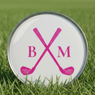 Golf Modern Typography Initials Monogram Elegant Golf Ball Marker