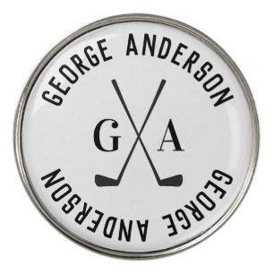 Golf modern typography initials monogram elegant  golf ball marker