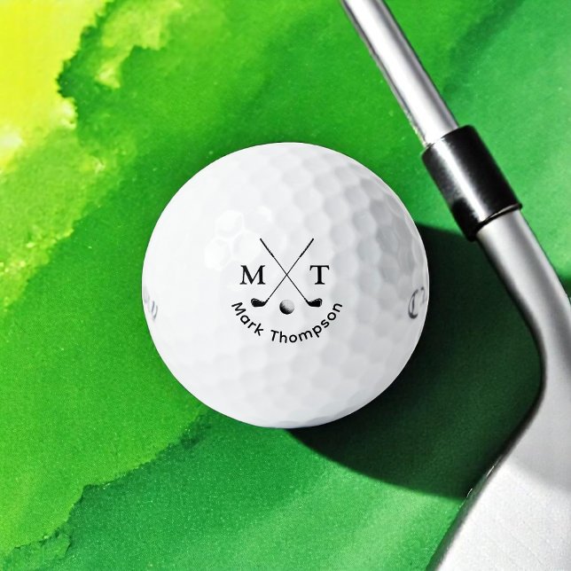 Golf Modern Typography Monogram Golf Balls (Creator Uploaded)