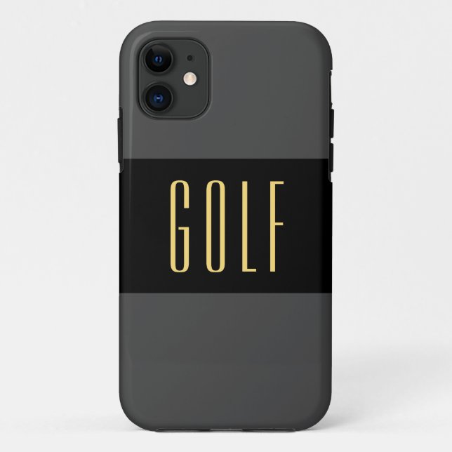 GOLF  Modern Wide Sporty Bold Gray Black Stripes Case-Mate iPhone Case (Back)