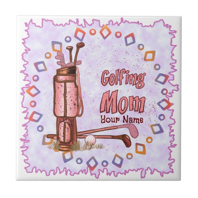 Golf Mom Ceramic Tile (Front)