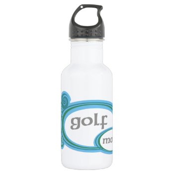 Golf Mom Swirl Water Bottle by PolkaDotTees at Zazzle
