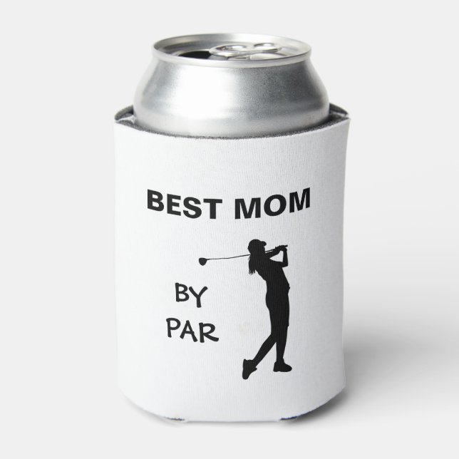 Golf Mommy Golfer Pun Mother's Day Best Mom By Par Can Cooler (Can Front)