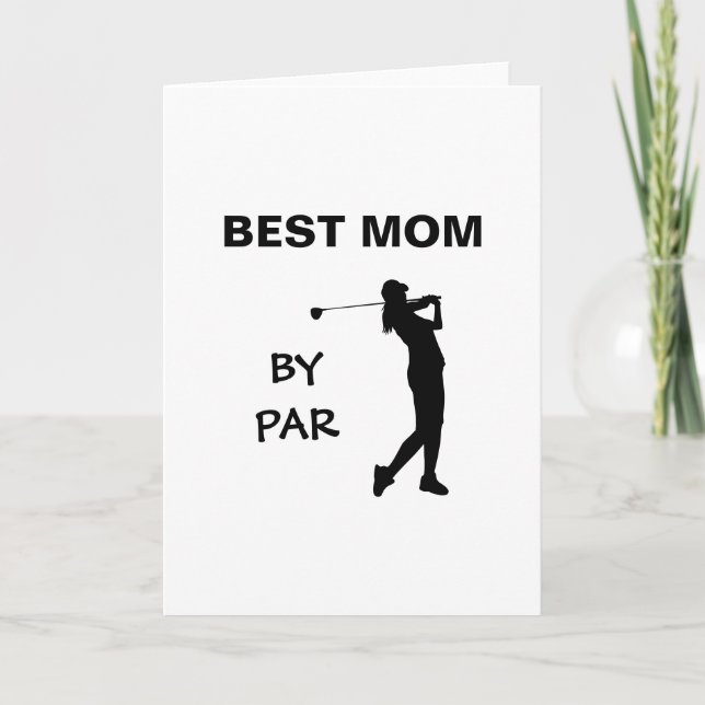 Golf Mommy Golfer Pun Mother's Day Best Mom By Par Card (Front)