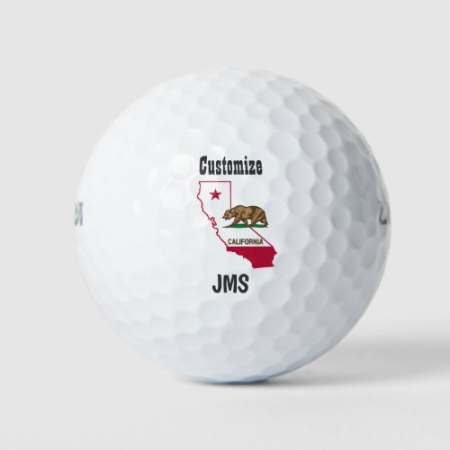 Golf Monogram California Map Flag Golf Balls