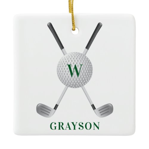 Golf Monogram  Ceramic Ornament