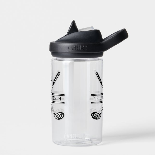 Golf Monogram Customized Elegant Design Water Bottle (Left)