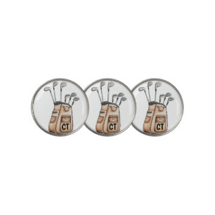 Golf monogram Customized intial fun Golf bag Ball Marker