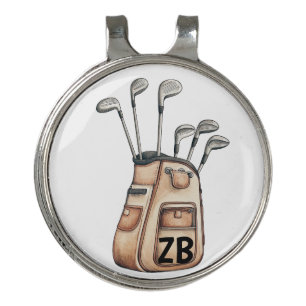 Golf monogram Customized intial fun Golf bag Golf Hat Clip