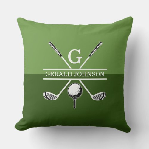 Golf Monogram Design Throw Pillow