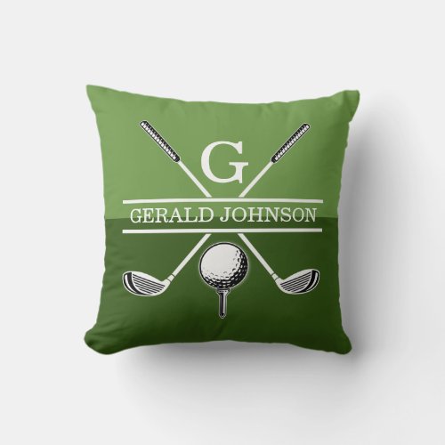 Golf Monogram Design Throw Pillow