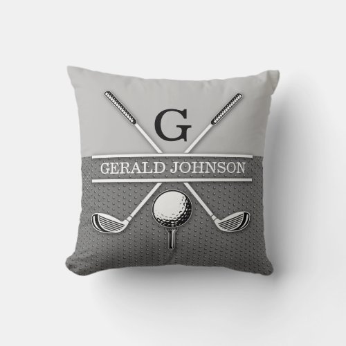 Golf Monogram Design Throw Pillow