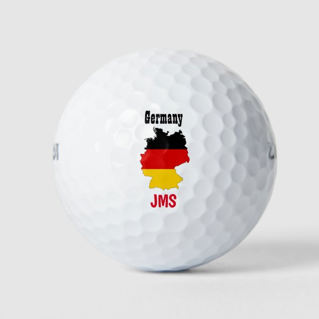 Golf Monogram Germany Flag Map Balls (Front)