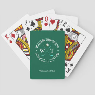 Golf Monogram HunterGreen Poker Cards