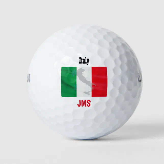 Golf Monogram Italy Flag Map Golf Balls | Zazzle