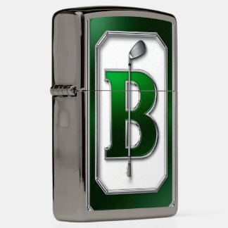 ⛳ Golf Monogram Letter B Gift For Golfer 🎯 Zippo Lighter