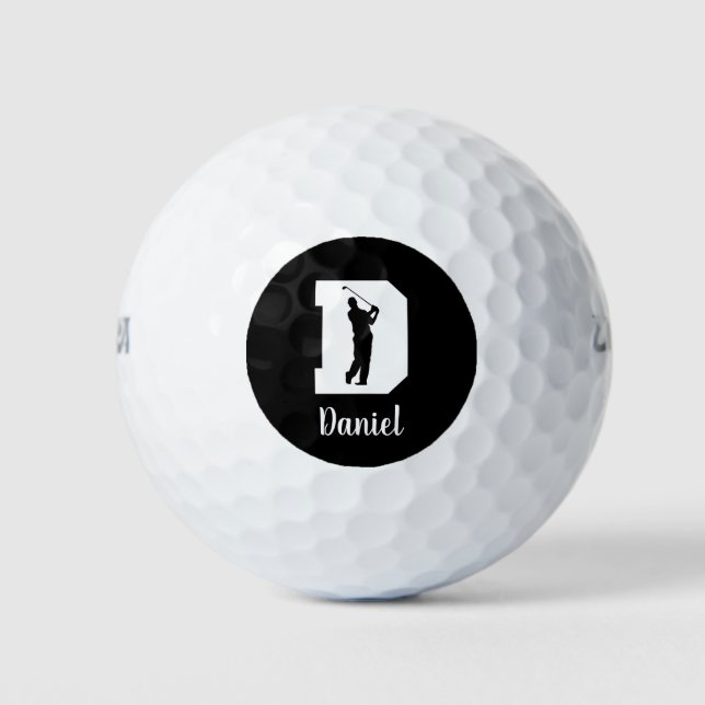 Golf Monogram Letter D Personalized Golf Balls (Front)