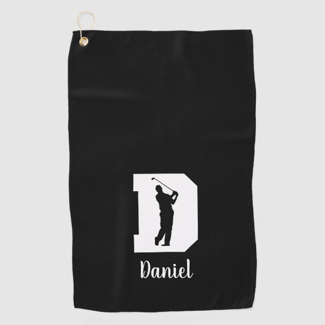 Golf Monogram Letter D Personalized Towel (Front)