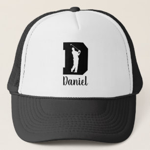 Golf Monogram Letter D Personalized Trucker Hat