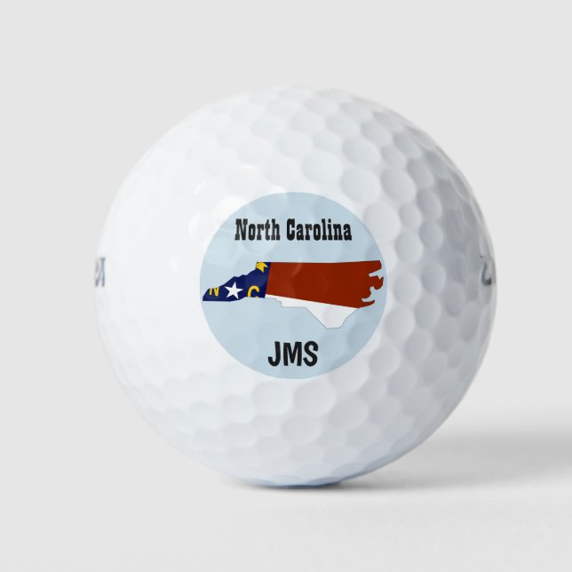 Golf Monogram North Carolina Flag Map Golf Balls (Front)