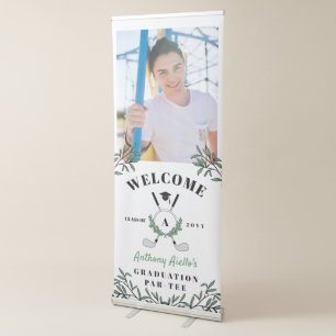Golf Monogram Photo Graduation Par-Tee Welcome Retractable Banner