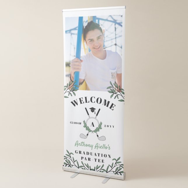 Golf Monogram Photo Graduation Par-Tee Welcome Retractable Banner (3/4)