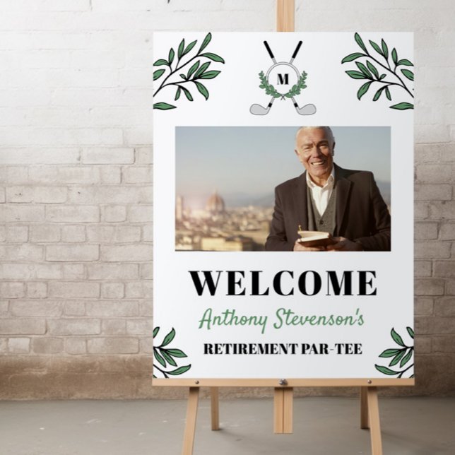 Golf Monogram Retirement Par-Tee Photo Welcome Foam Board (Creator Uploaded)